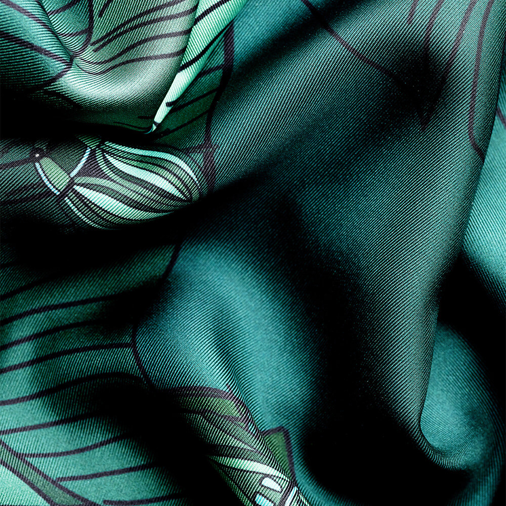 AENĒIS Botanical print dark green